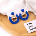 Seventeen Wrapped Oval and Semicircle Leather Earrings view 7