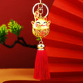 Hollow Lucky Cat Tassel Keychains in Five Colors and Plain Option view 3