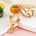 Persimmon Fortune Charm Keychains with Three Bare Braided Wrist Loops view 4