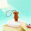 Flocked Brown Teddy Bear Keychains Clasp and Strap 2 Styles view 3
