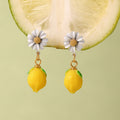 Yellow Lemon Resin Earrings Studs Huggies Daisy Drop Styles view 4