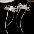 White Lace Bow Pearl Earrings And Two Necklace Styles view 1