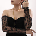 Asymmetric Y-Chain Lariat Necklace With Wave Bar Tassels view 2