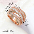 Layered Crisscross Pave Band Ring In Three Metal Tones view 4