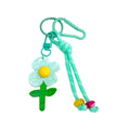 Paracord Charm Keychain with Acrylic Flower or Heart Pendant view 5