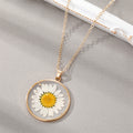 Gold Tone Birth Month Pressed Flower Resin Necklaces and Pendants view 9