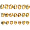 Triple Row Crystal Hoop Earrings in Seven Colors and Three Sizes view 5