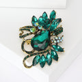 Teardrop Crystal Swirl Brooch with Faceted Stones for Jackets and Scarves view 4