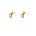 Gold Tone Chunky Curved Huggie Hoop Stud Earrings For Women view 5