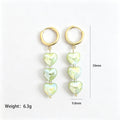 Multicolor Heart Bead Drop Earrings In Three And Five Bead Lengths view 9