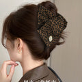 Leopard Print Fabric Triangle Claw Hair Clip 2 Shades view 6