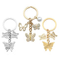 Gold, Silver and Crystal Butterfly Metal Keychains, 3 Styles view 5