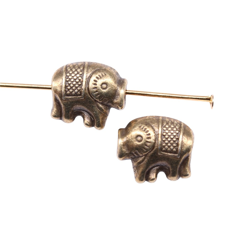 11x10mm 1.6g Antique Gold Zinc Alloy Elephant Loose Metal Beads for DIY Bracelet Jewelry Making