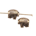 Decorated Elephant Small Hole Metal Beads in Three Finishes view 5