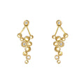 Gold Bubble Cluster Drop Earrings Crystal Two-Way Jacket view 5