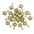 Heart Bow Key Metal Charms in Eight Finish Options view 8