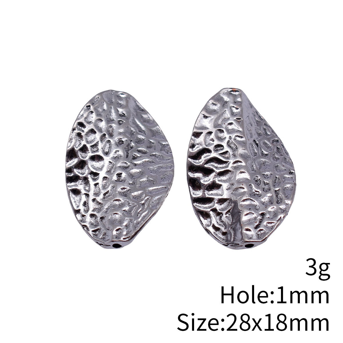 28x18mm 3g Multicolor Zinc Alloy Twisted Hammered Marquise Loose Metal Beads for Bracelet Making