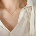 Teardrop Pendant Necklace Fine Chain Gold Steel Rose view 7