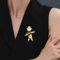 Gold Tone Scarecrow Pearl Look Metal Brooch Pin for Jackets and Lapels view 2