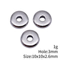 Smooth Round Washer Spacer Beads in Two Sizes and Silver Tone view 3
