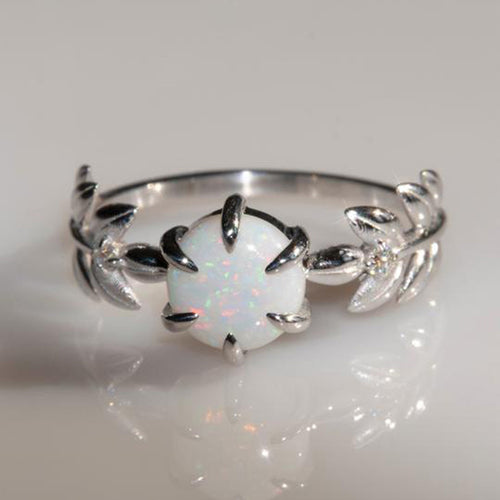 Product view 2 showing white opal-look center framed by leaf motifs