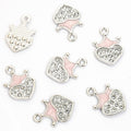 Enamel-Look And Crystal-Accented Gold Silver Heart Alloy Charms in 12 Styles view 7