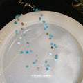 Blue Cube Bead Multi Strand Transparent Cord Choker Necklace view 2