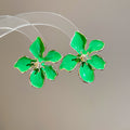 Glossy Four Petal Flower Stud Earrings in Seven Bright Colors view 12