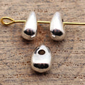 Smooth Teardrop Metal Spacer Beads in Antique Silver Tone view 2