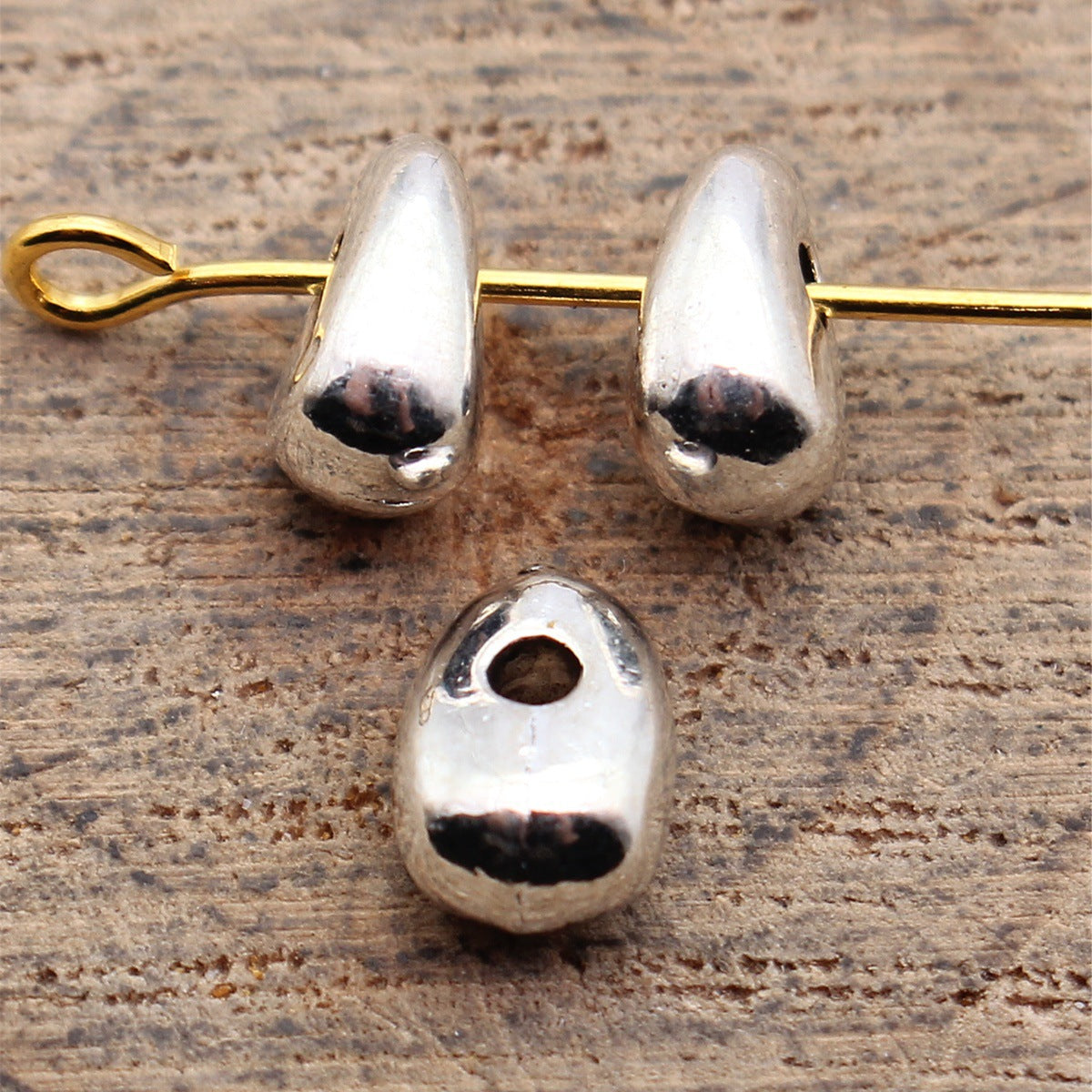 8.2x5.6x4.4mm 0.64g Antique Silver Zinc Alloy Teardrop Spacer Beads for Bracelet Necklace DIY Jewelry