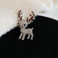 Silver Rhinestone Reindeer Necklace Or Brooch Styles view 7