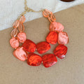Chunky Acrylic Bead Statement Necklace Gold Chain Seven Colors view 6