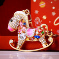 Crystal Rocking Horse Keychains with Colorful Braided Wrist Straps view 7