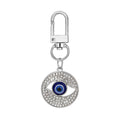 Twelve Piece Silver Tone Rhinestone Evil Eye Clip Keychain Set view 3