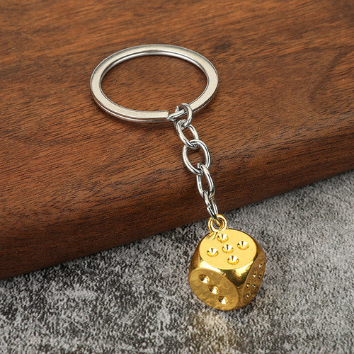Mahjong Dice Zinc Alloy Lucky Car Keychain Gift Pendant