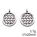 Woven Pattern Round and Teardrop Pendants in Antique Silver view 5