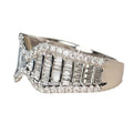Silver Tone Bow Ring with Rectangular Clear Stone Rows view 5