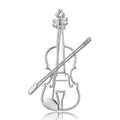 Violin and Bow Brooch in Silver or Gold Tone Metal view 5