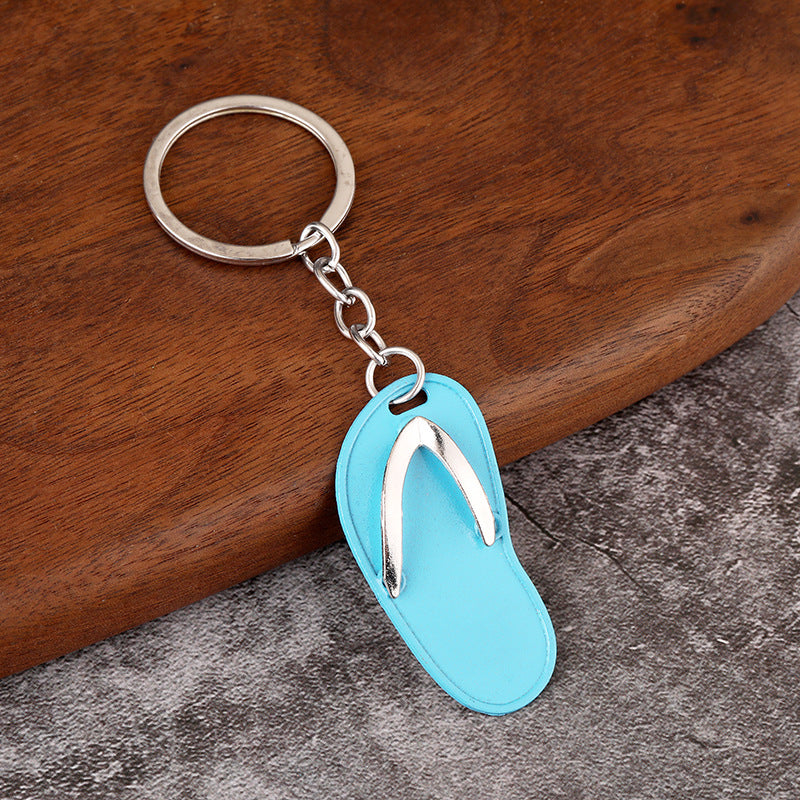 Mini Flip Flop Zinc Alloy Keychain Gift Bag Charm