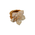 Large Clear Crystal Flower Hinged Bracelet In Silver Or Gold Tone view 5