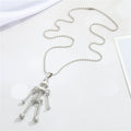 Silver Tone Robot Hardware Pendant Necklace with Nut and Screw Details view 1