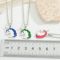 Silver Tone Enamel Unicorn Pendant Necklaces in Three Mane Colors view 5