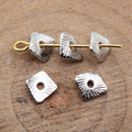 Three Finish Twisted Square Spacer Bead Metal Jewelry Making Component view 4
