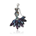Crystal Skirt Mermaid Brooch in Four Jewel Colorways view 5