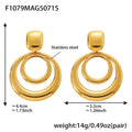 Polished Double Circle and Teardrop Drop Earrings Stainless view 9