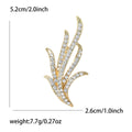 Narcissus Leaf Rhinestone Brooch Gold or Silver Pin view 5