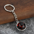 Zodiac Constellation Round Dome Keychain with Metal Ring and Chain view 12