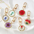 Round Birth-Flower Pressed Botanical Lobster-Clasp Charms in Nineteen Designs view 2