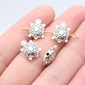13x9x4.7mm 1.25g Antique Silver Zinc Alloy Sea Turtle Loose Metal Double Sided Beads for DIY Bracelet Jewelry Making