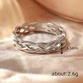 Slim Woven Lattice Band Ring In Polished Silver Tone view 4